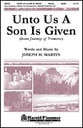 Unto Us a Son Is given SATB choral sheet music cover